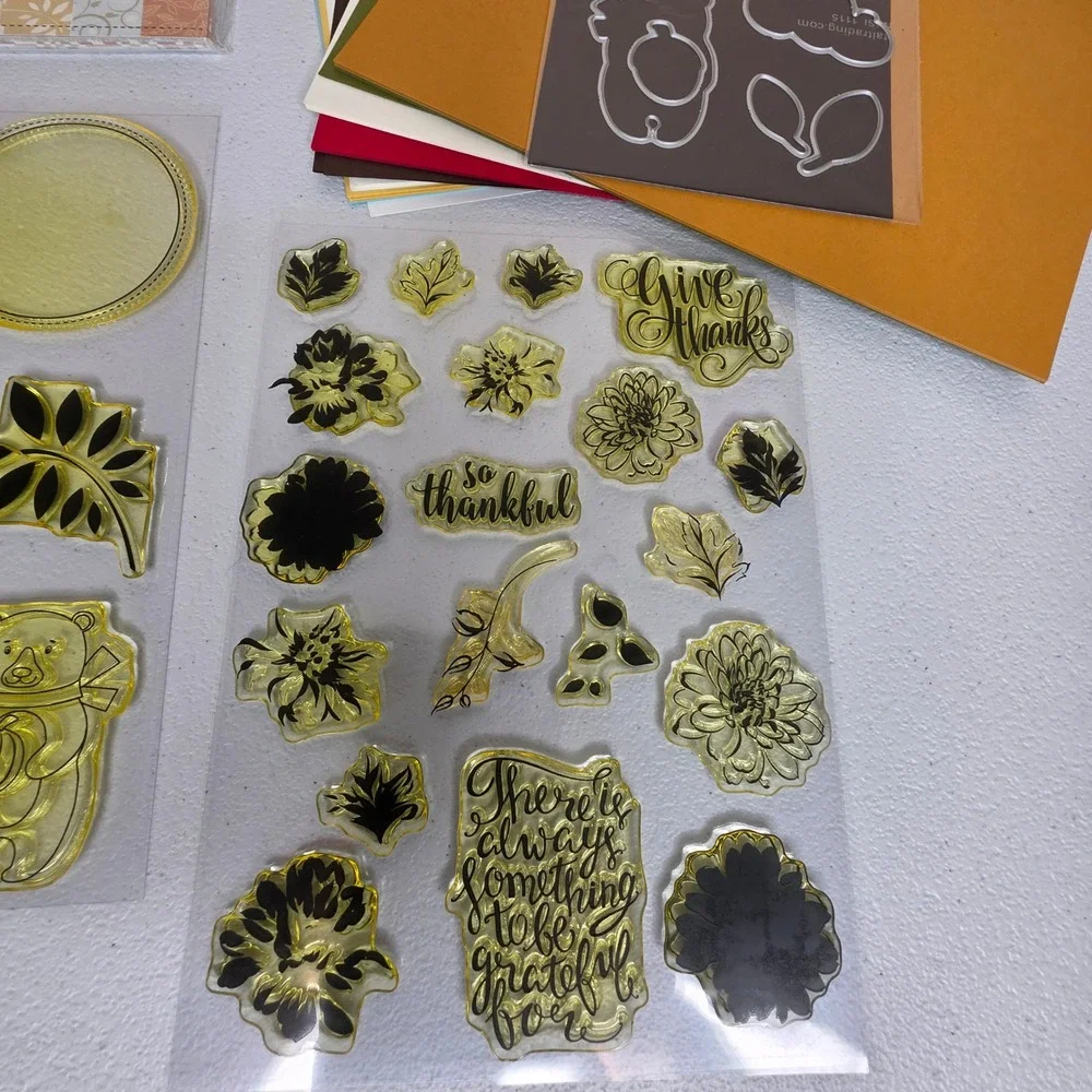 NEW Gina K Designs Painted Autumn StampTV Kit Fall Stamps Dies Paper Crafts